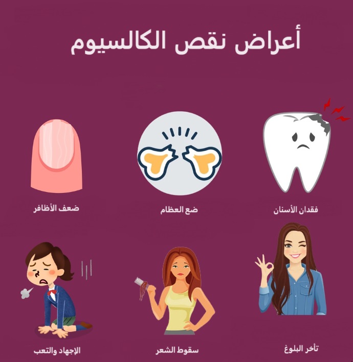 أعراض نقص الكالسيوم