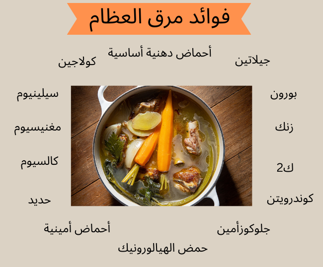 bone broth حساء العظام مرق العظام	